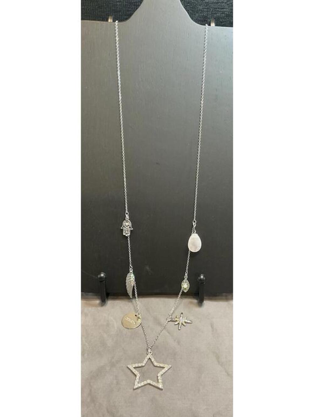 NWT Express Silver Tone Chain W/star, wing, And XOXO Charms #1264